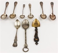 Lot of Antique Commemorative Sterling Spoons