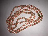 14k Gold, Pearl & Coral Necklace
