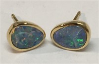 14k Gold And Opal Earrings