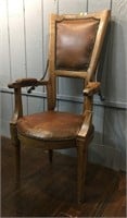 Early Reclining Chair With Iron Braces