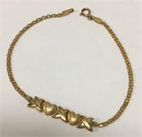 10k Gold Heart Bracelet