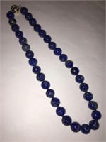 Blue Lapis Necklace With Sterling Clasp