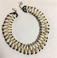 Shell And Black Bead Necklace