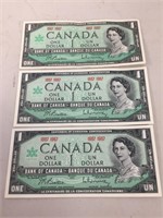 3 canadian 1967 centennial notes
