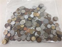 large bag of world coins