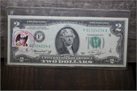 1976 1st Issue $2 Bill with 1976 Stamp