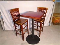 24" Table with 2 Bar Stools 42" tall