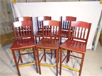 6 Metal Framed Bar Stools