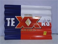 Dos Equis Tin Sign, Corrugated 24" x 17.5"