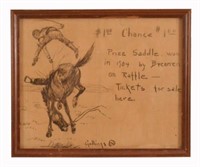 Bill Gollings "1904 Saddle Raffle" Poster Original