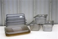 8 4" deep third size pans with lids