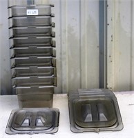 9 4" deep sixth size containers with lids