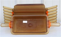 8 2.5" deep third size pans with handles