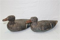 Pair of carved antique decoys16" long