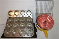 Muffin tins, cookie sheets, jelly moulds, etc