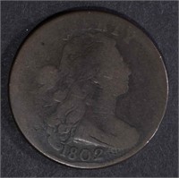 1802 DRAPED BUST LARGE CENT, G/VG