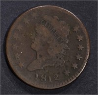 1812 CLASSIC HEAD LARGE CENT, VG few marks