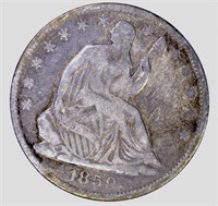 1859-O SEATED HALF DOLLAR, VF
