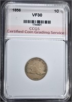 1856 FLYING EAGLE CENT CCGS VF