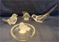 Lot of Frosted Glass Figurines - Fenton