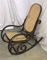 Vintage Bentwood Cane Backed Rocking Chair Y11B