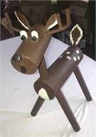 Amazing Heavy Iron Reindeer Lawn Statue Y13A