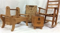 Small Wooden Rocker & Other Wooden Items K14D