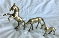 Brass Individual Horse Sculptures x 3 Y11C