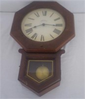 Antique Cornwall Pendulum Wall Clock...Works! Y13C