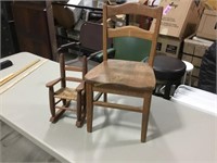 Child’s chair and doll chair