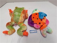Two (2) Large Beanie Babies Fish & Frog