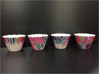 Four Watercolor Dessert Cups