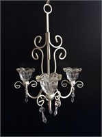 Shabby Chic Hanging Candelabra With Crystals