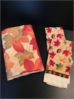New Fall Leaves Tablecloth & Kitchen Towels