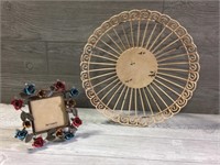 Large Distressed Bowl & Picture Frame