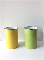 Two Round Metal Containers