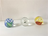 Three Beautiful Glass Orbs Decor