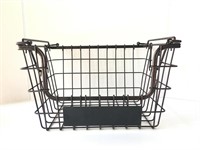 Two Oil Rubbed Bronze Metal Stackable Baskets