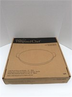 New Large Round Pampered Chef Stone With Handles