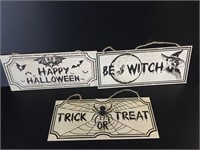 3 Wooden Halloween Signs