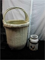 Large decorative wicker basket and decorative