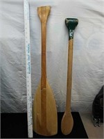 2 wood decorative oars