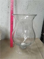Large glass hurricane vase nice condition