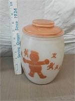 Glass gingerbread cookie jar