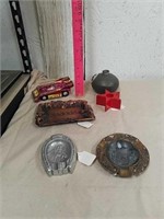 Vintage metal horse ashtray, metal Kansas memory