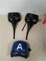 2 decorative costume mask and Captain America