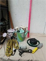 3 metal watering cans with sprinkler and more