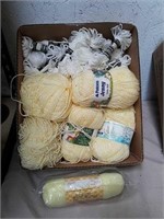 group of yarn and needle craft yarn