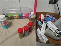 Group of paint and craft supplies