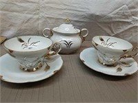 Oakwood set of tea cup saucer and sugar container